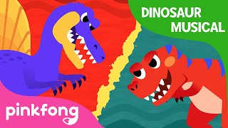 Spinosaurus vs Tyrannosaurus Rex  Dinosaur Musical  Dinosaur Story  Pinkfong Songs for Children [upl. by Eedia271]