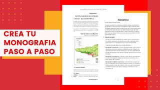 COMO HACER UNA MONOGRAFIA DESDE CERO [upl. by Ahsiugal]