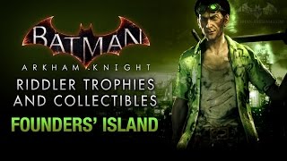 Batman Arkham Knight  Riddler Trophies  Founders Island [upl. by Sybyl69]