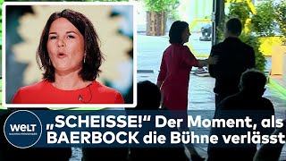 ANNALENA BAERBOCK quotScheißequot Der Moment als die Kanzlerkandidatin der Grünen die Bühne verlässt [upl. by Ardaid]