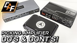 Picking a Car Audio Amplifier  DOs amp DONTs [upl. by Aicilec]