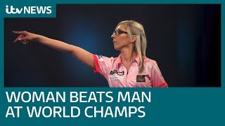 Fallon Sherrock becomes first woman to beat man at World Darts Championship  ITV News [upl. by Aisilef]