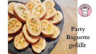 Party Baguette  gefüllt  Fingerfood  kalt  gut vorzubereiten [upl. by Daiz]