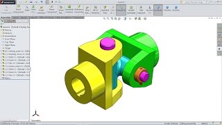 Solidworks tutorial  Design and Assembly of Universal joint in Solidworks [upl. by Aneehsar]