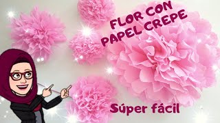 DIY🌸Como hacer FLORES de papel crepe o china SENCILLA Y FÁCIL 🌸2 modelos [upl. by Bradford]