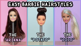 5 Easy Barbie Doll Hairstyles Tutorial [upl. by Lilla821]