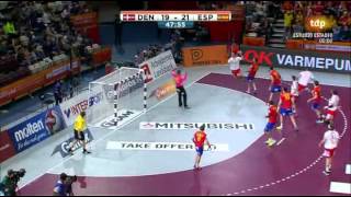 EspañaDinamarca  Mundial Balonmano 2015  Cuartos Final [upl. by Ainuj742]