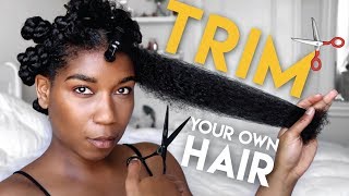 DETAILED  How To Trim Your Own Hair  Natural Hair  Naptural85 [upl. by Honeyman]