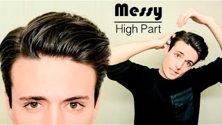 Messy High Part Hairstyle  Quick amp Easy Mens Hair Tutorial [upl. by Silda188]