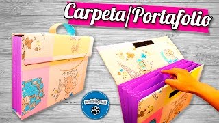 DIY  CarpetaPortafolio Reciclando Cartón  PumitaNegraArt🐾 [upl. by Walsh]