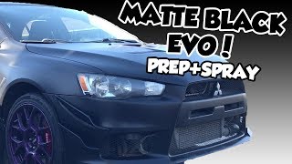 How To Spray Your Car Matte Black  Complete Process [upl. by Jerrome665]