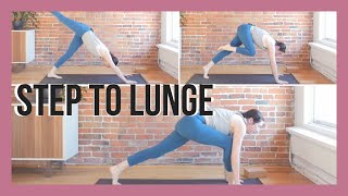 How to Step From Downdog to Lunge  Transition Tutorial [upl. by Adnuahsor715]