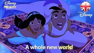 DISNEY SINGALONGS  A Whole New World  Aladdin Lyric Video  Official Disney UK [upl. by Eirrehc626]