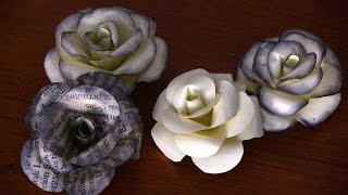 Como hacer Flores de papel Rosas facil [upl. by Ekenna]