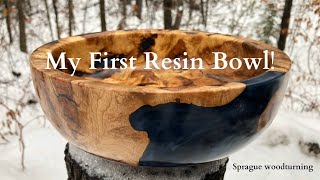 Woodturning  My First Resin Bowl [upl. by Anij460]