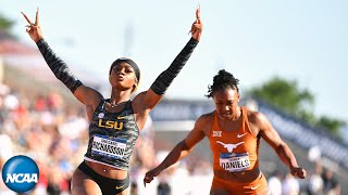 LSU freshman ShaCarri Richardson sets 100m collegiate record  2019 NCAA championships [upl. by Monia]