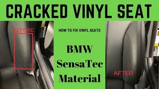 CRACKED LEATHER  VINYL SEAT  How to BMW Sensatec Repair [upl. by Eilujna]