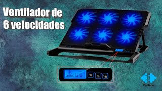 Base Ventiladora Para Laptop  Ajuste de altura  Refrigeración de 6 velocidades [upl. by Nodyarb961]