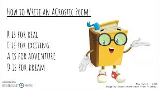 How to Write Acrostic Poems [upl. by Hartfield]