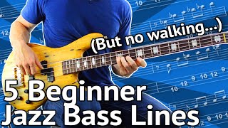 5 BeginnerFriendly JAZZ Bass Lines Guaranteed To Impress [upl. by Airual134]