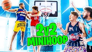 CRAZY DUNKS 2v2 Mini Hoop Basketball Challenges [upl. by Dawkins]