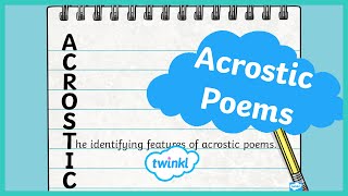 Acrostic Poems Explained [upl. by Ljoka]