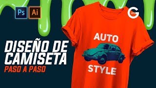 Tutorial  Cómo diseñar una camiseta paso a paso  How to make a TShirt Design [upl. by Newton586]