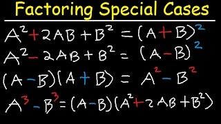 Factoring Binomials amp Trinomials  Special Cases [upl. by Abehshtab609]