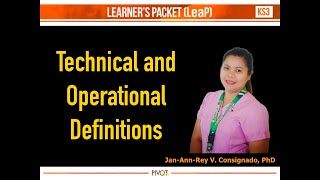 Technical and Operational Definitions  English 10 [upl. by Milson]