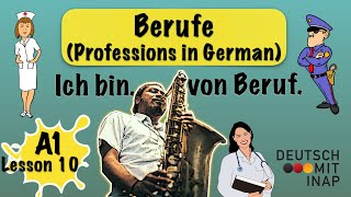 A1 German lesson 10  Berufe  Professions in German [upl. by Eelsel291]