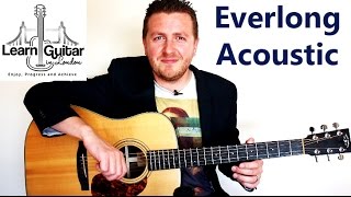 Everlong  Acoustic Guitar Tutorial  Foo Fighters  Free TAB [upl. by Eitten]