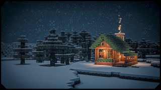 Minecraft Snowy Log Cabin Tutorial [upl. by Amzaj]