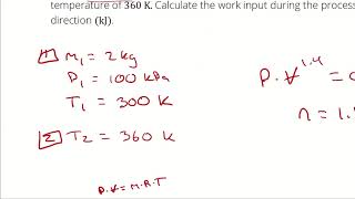 Example Problem  Boundary Work of a Polytropic Process [upl. by Uuge]