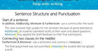 Moreover Furthermore amp In addition 3 Sentence Structure amp Punctuation [upl. by Ttenyl137]