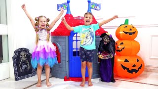 Roma and Diana  Halloween Adventures for Kids Video [upl. by Willa]