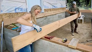 Installing Floor Joists and OSB Subfloor  BUILDING OUR OWN OFF GRID HOUSE [upl. by Naul176]