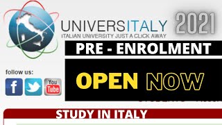 Pre enrollment process 202122  Preenrollment at Universitaly Tutorial  GOOD NEWS [upl. by Nymassej972]