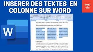 Comment insérer des textes sous forme de colonne sur word [upl. by Guyon]