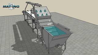 Fruit washing machine and a Inspection conveyor animation [upl. by Tibbetts]