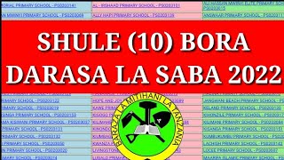 SHULE 10 BORA Matokeo ya darasa la SABA 20222023 [upl. by Vona]