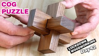 Make an interlocking wood puzzle The COG Puzzle  LOCKDOWN Day 42 [upl. by Cima]