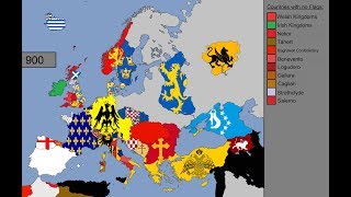 Europe Timeline of National Flags 1 AD  1000 [upl. by Esmeralda]