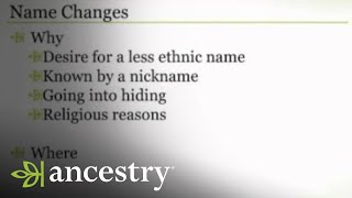 How to Handle Name Changes in Your Family Tree  Ancestry [upl. by Auka61]