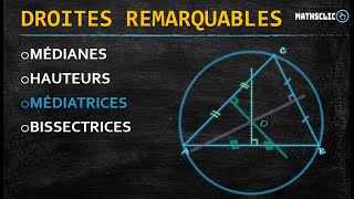 MATHSCLIC  DROITES REMARQUABLES DANS UN TRIANGLE [upl. by Nawotna]