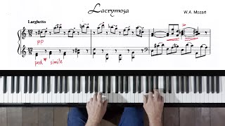 Mozart quotLacrymosaquot moderateeasy piano  FREE sheet music [upl. by Beacham806]