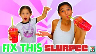 FIX THIS SLURPEE SLIME CHALLENGEJasmineandBella [upl. by Corbett]