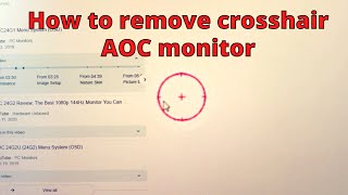 Remove Crosshair AOC Monitor AOC led G2490 vxa Remove Red Circle Remove Red Dot From Screen [upl. by Gernhard]