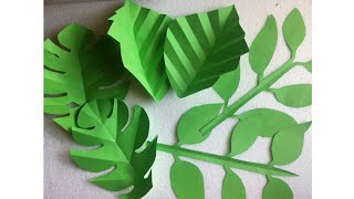 Hojas de papel fáciles y rápidas de hacer DIY  Easy StepbyStep Paper Tropical Leaves [upl. by Ikoek237]