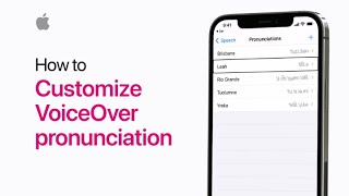 How to customize VoiceOver pronunciation on your iPhone — Apple Support [upl. by Francisca]