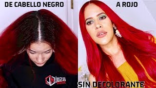 MI CABELLO DE NEGRO A ROJO SIN DECOLORAR CABELLO ROJO VIBRANTE DilsiaGlam [upl. by Nosydam]